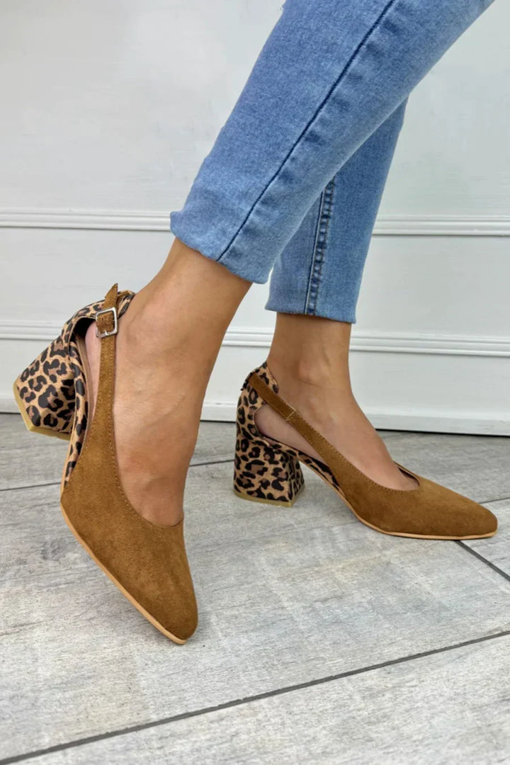 D¨¦COLLET¨¦ SLINGBACK CON TACCO LEOPARDATO