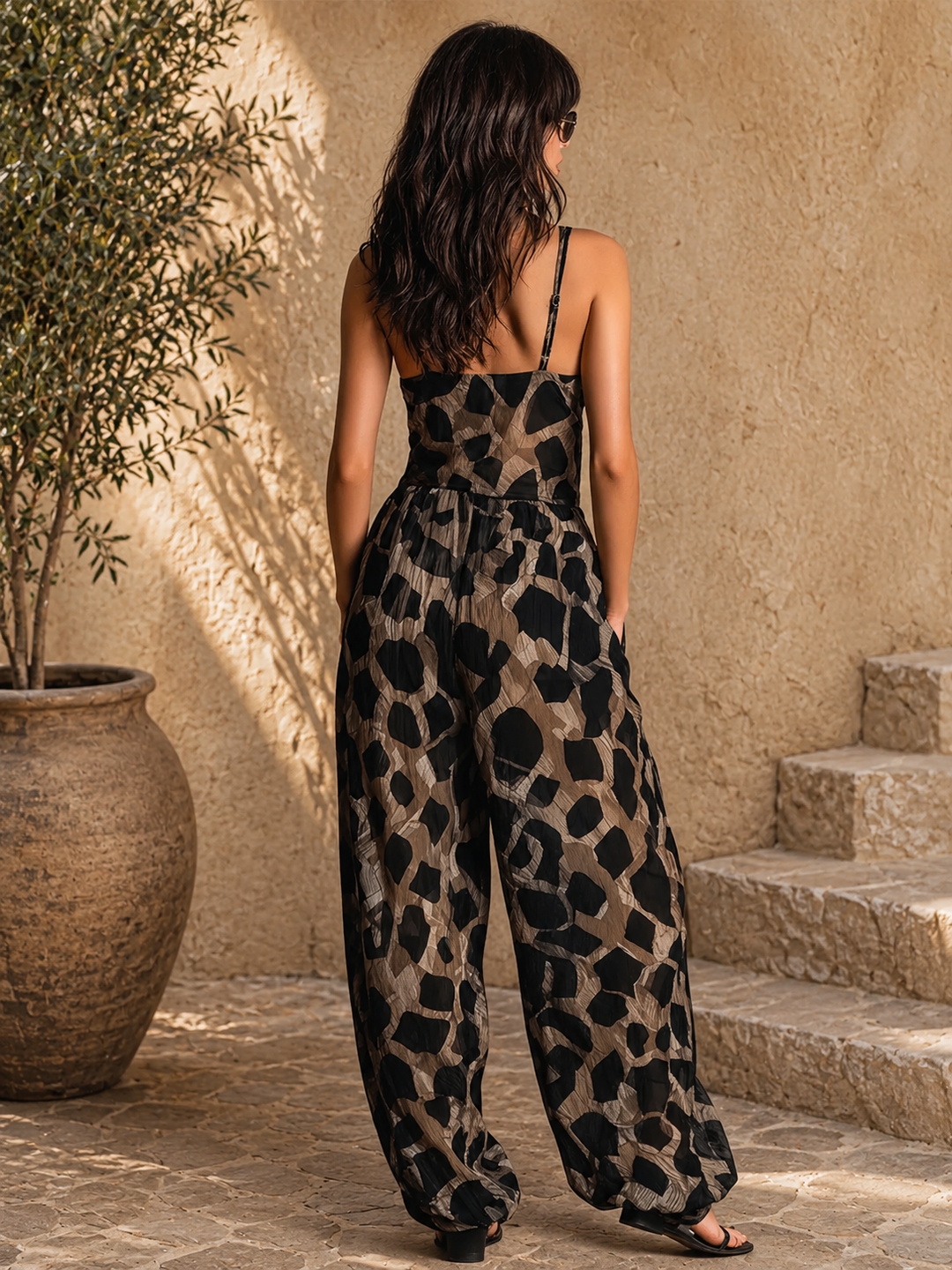 Roberta | Elegante tuta con stampa animalier
