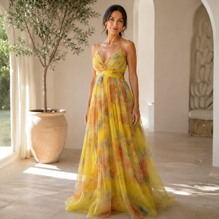 Giselle | Maxi Abito Floreale dallo Stile Intramontabile