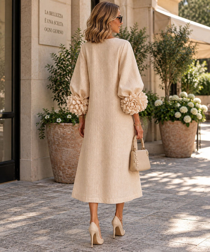 Mira | Abito Midi con Bottoni Floreali