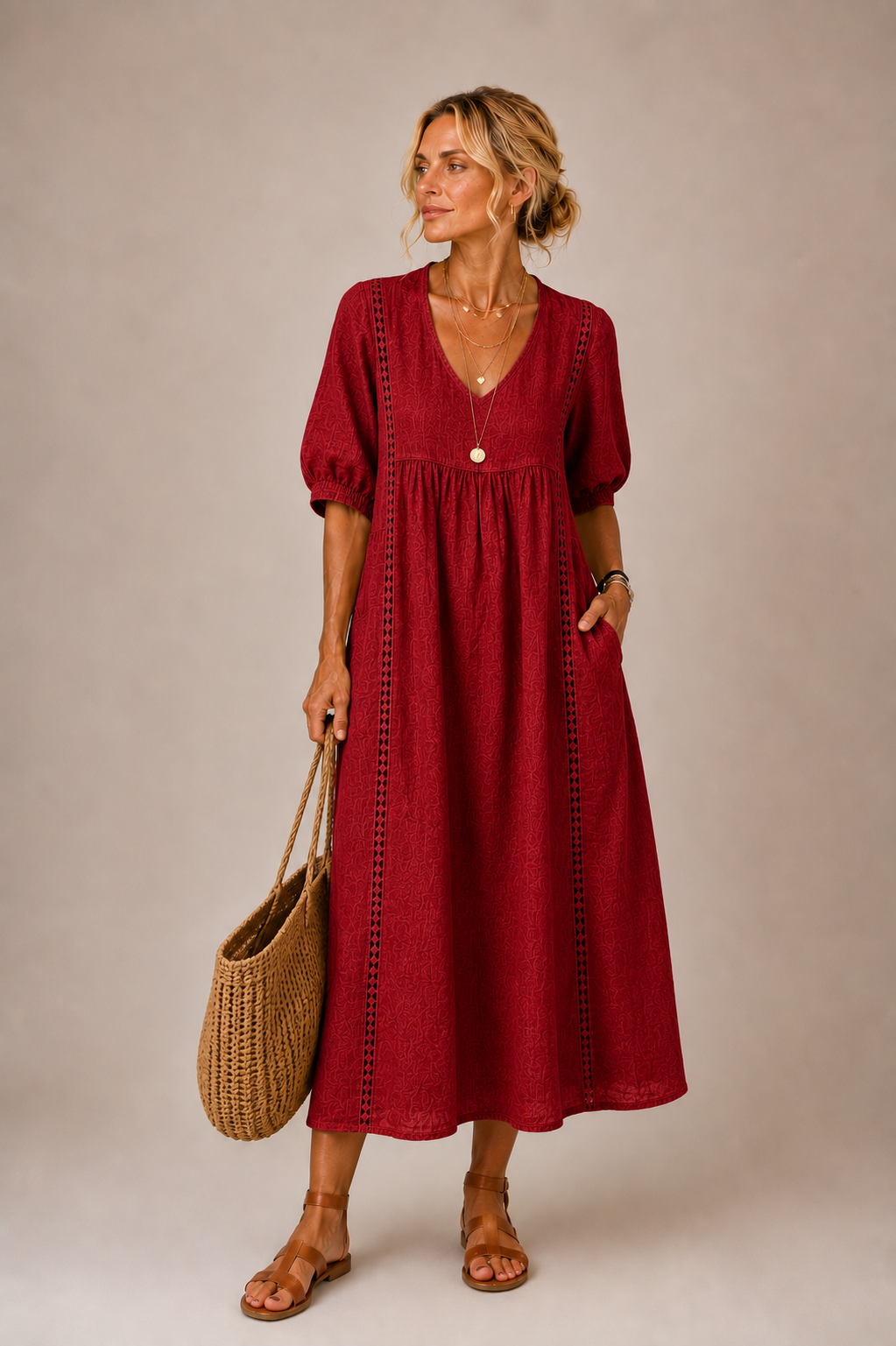 Sefi | Abito midi in pizzo leggero