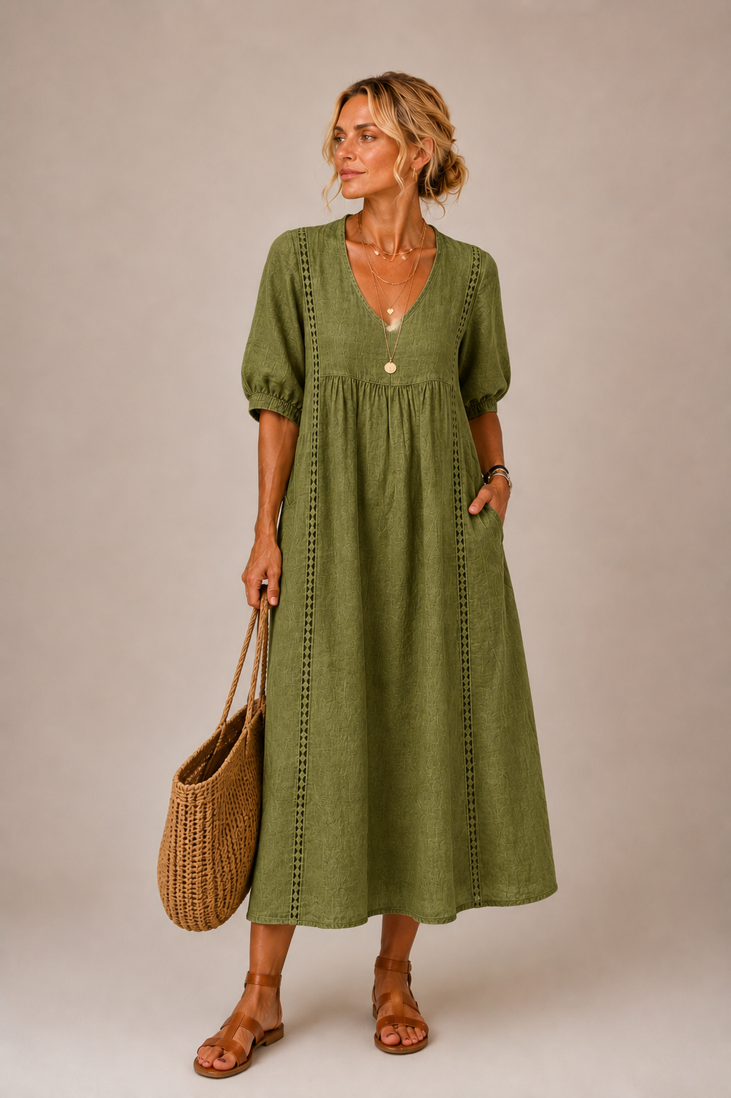 Sefi | Abito midi in pizzo leggero