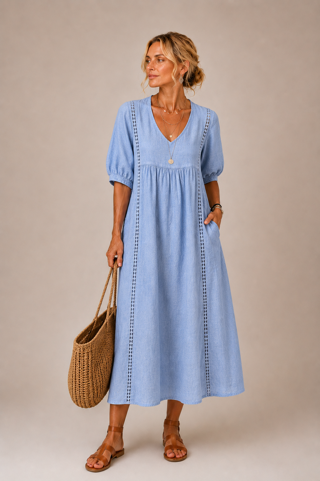 Sefi | Abito midi in pizzo leggero