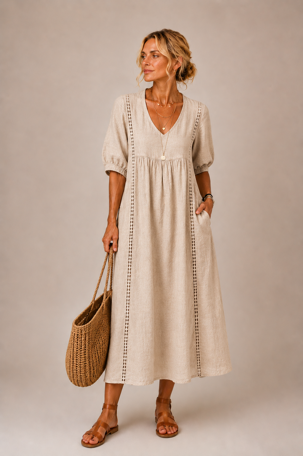 Sefi | Abito midi in pizzo leggero