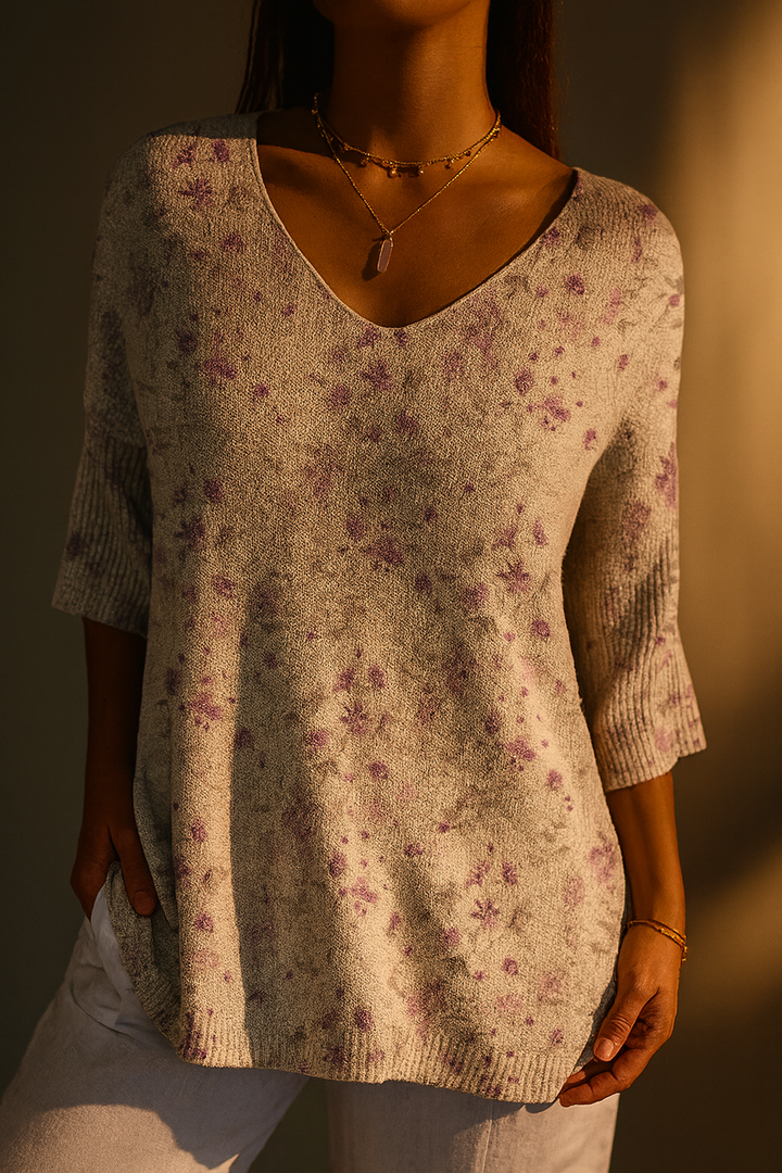 Maglione Casual Vintage Floreale da Donna
