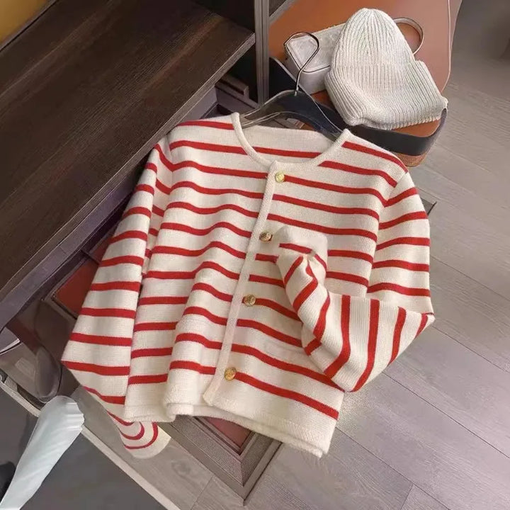 Fien | Cardigan a bottoni a righe