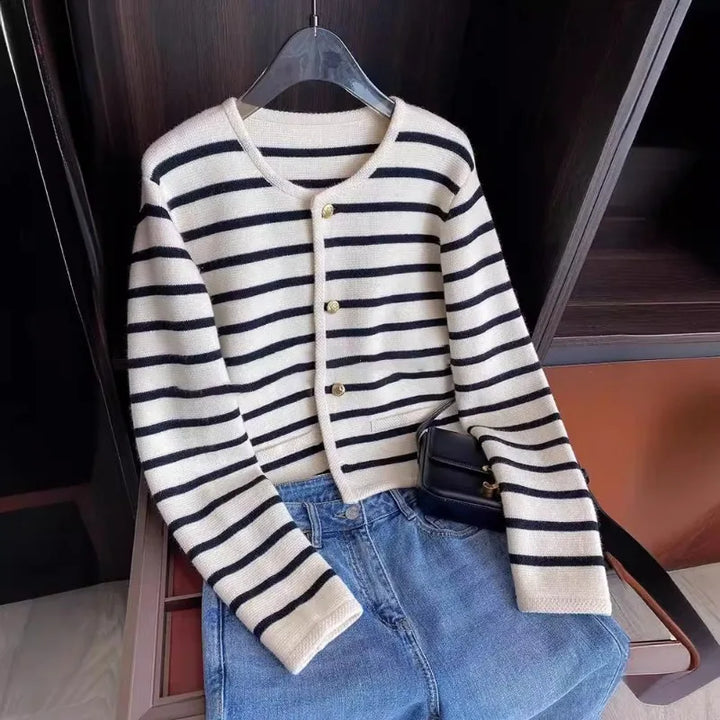 Fien | Cardigan a bottoni a righe