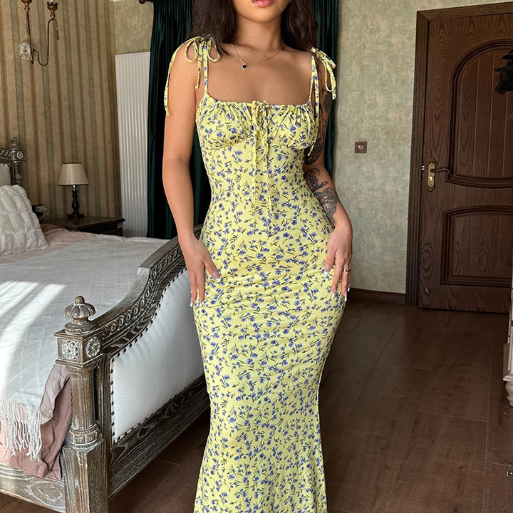 Lina | Zomerse Maxi-Jurk Met Hartjesprint