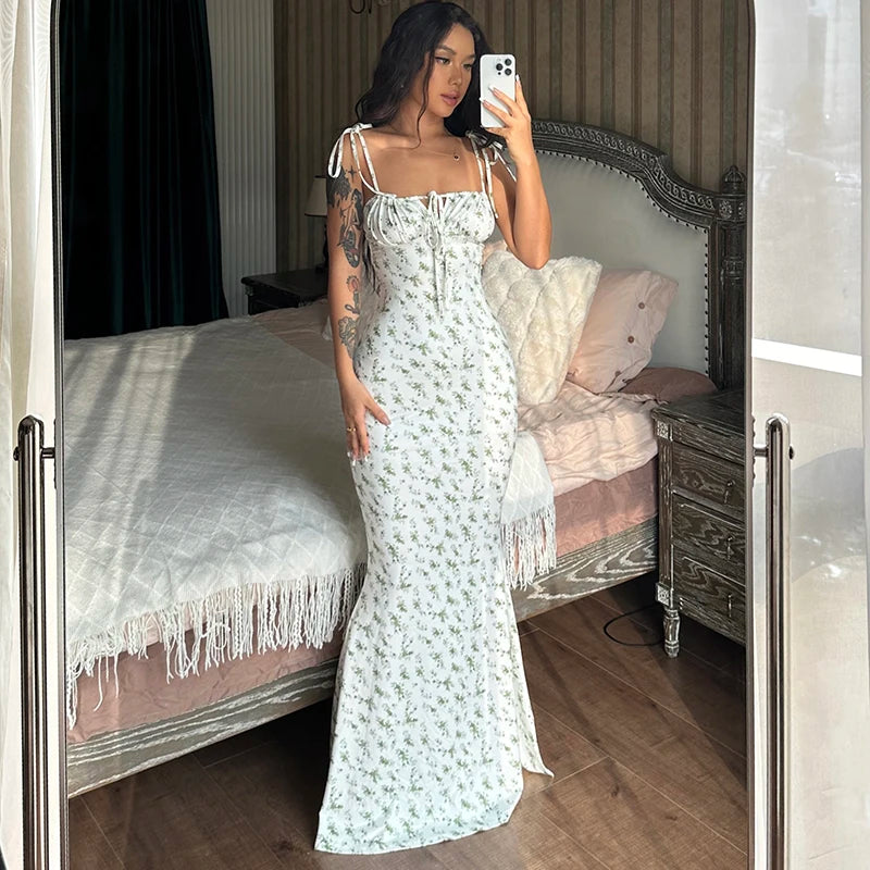 Lina | Zomerse Maxi-Jurk Met Hartjesprint