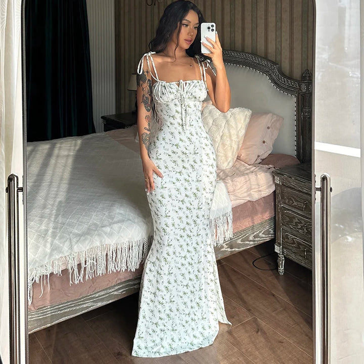 Lina | Zomerse Maxi-Jurk Met Hartjesprint