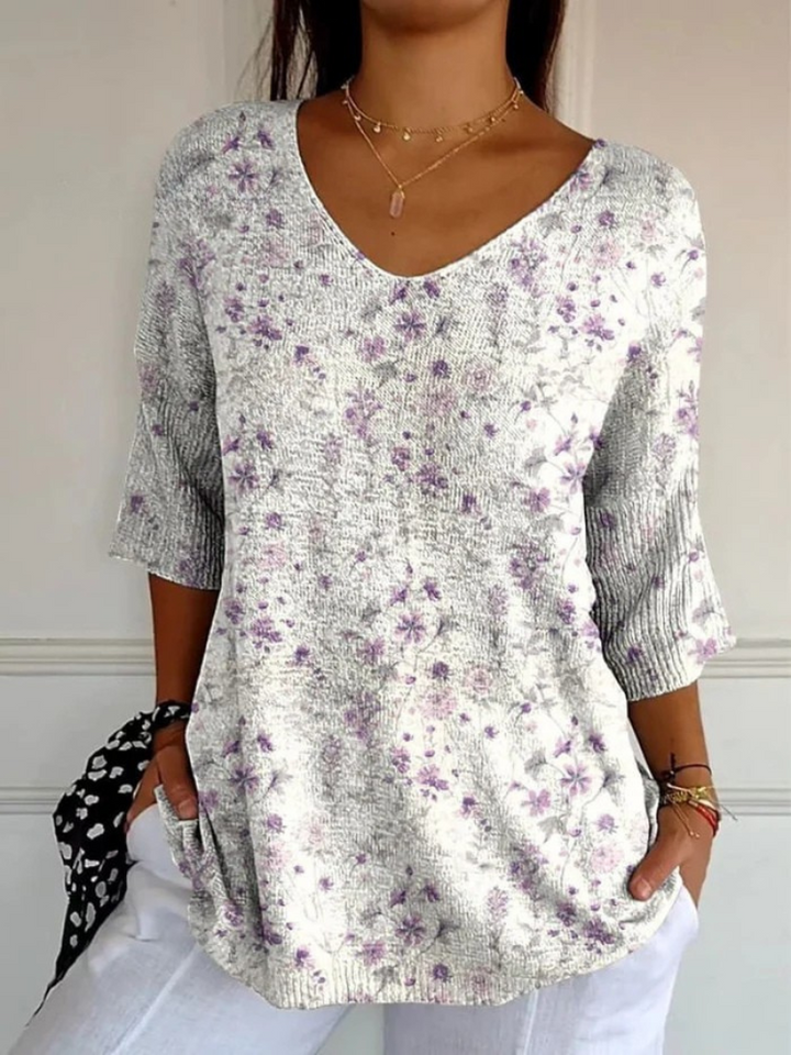 Maglione Casual Vintage Floreale da Donna