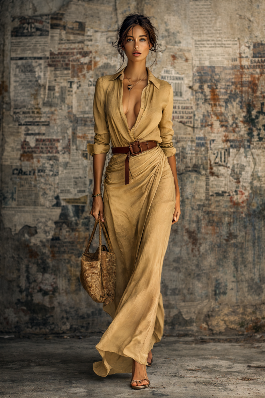 Amy - Abito Maxi Lungo con Collo e Cintura Inclusa
