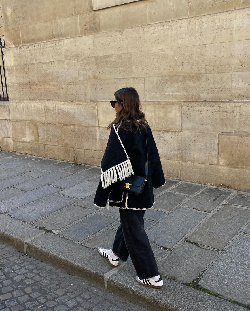 Isabelle | Cappotto in lana con frange