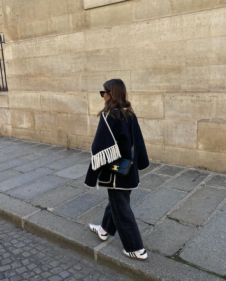 Isabelle | Cappotto in lana con frange