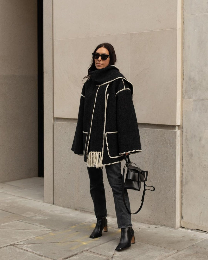 Isabelle | Cappotto in lana con frange