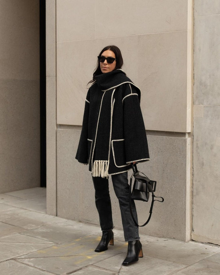 Isabelle | Cappotto in lana con frange