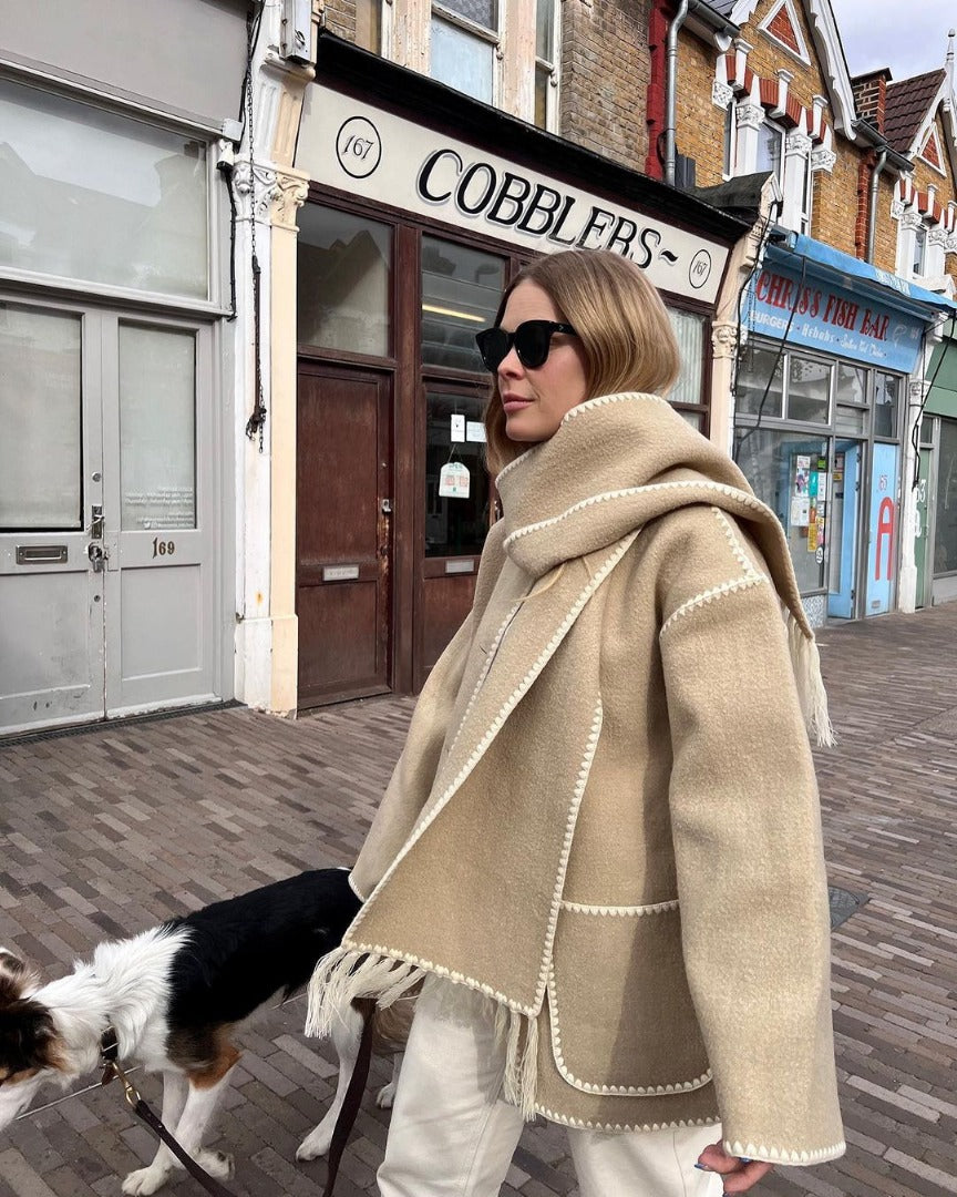 Isabelle | Cappotto in lana con frange