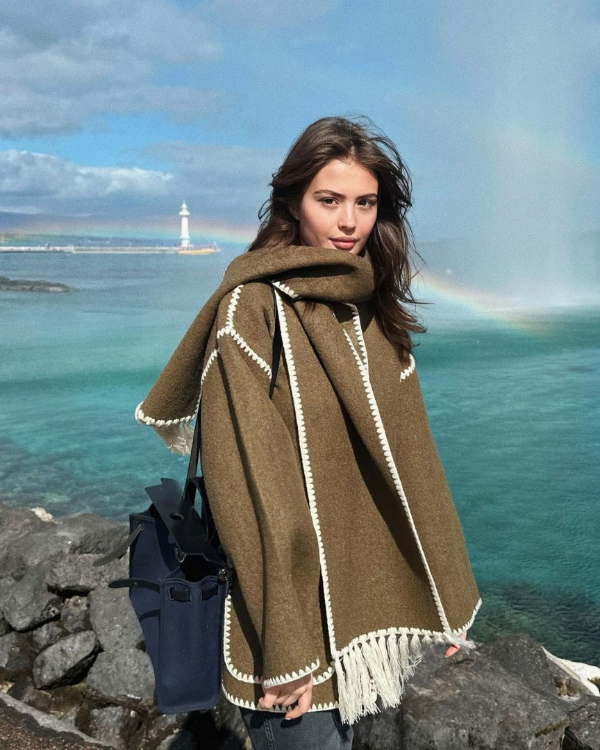 Isabelle | Cappotto in lana con frange