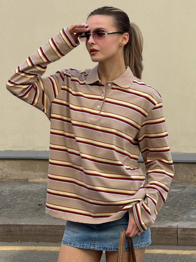 Lea | Polo a maniche lunghe a righe