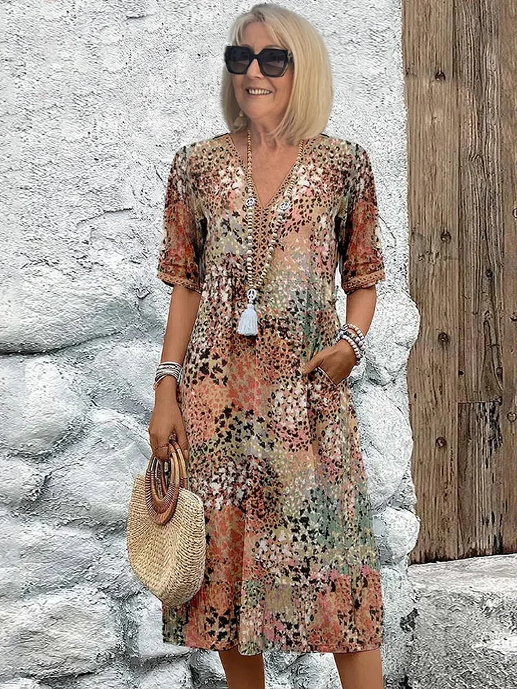 Elara | Elegante abito midi stampato