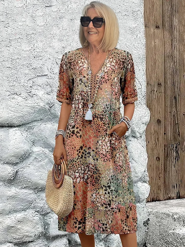 Elara | Elegante abito midi stampato