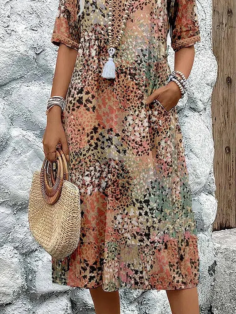 Elara | Elegante abito midi stampato