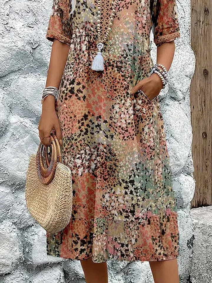 Elara | Elegante abito midi stampato