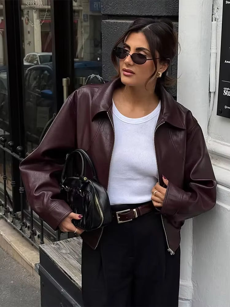 Cropped Leather Jacket