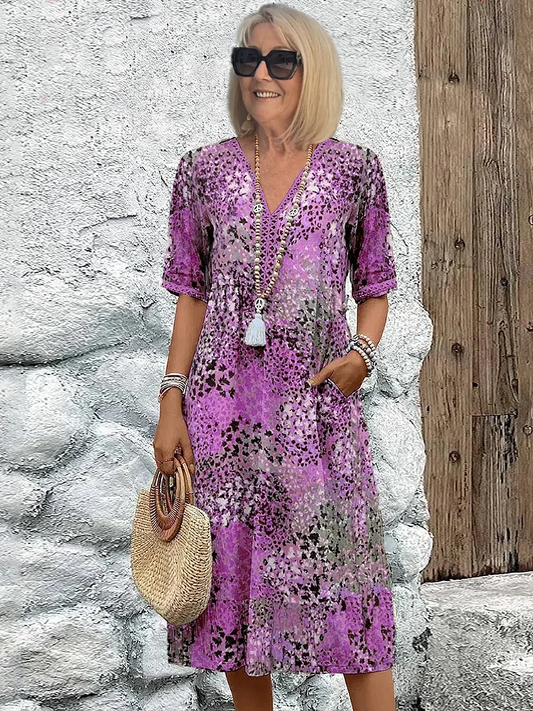 Elara | Elegante abito midi stampato