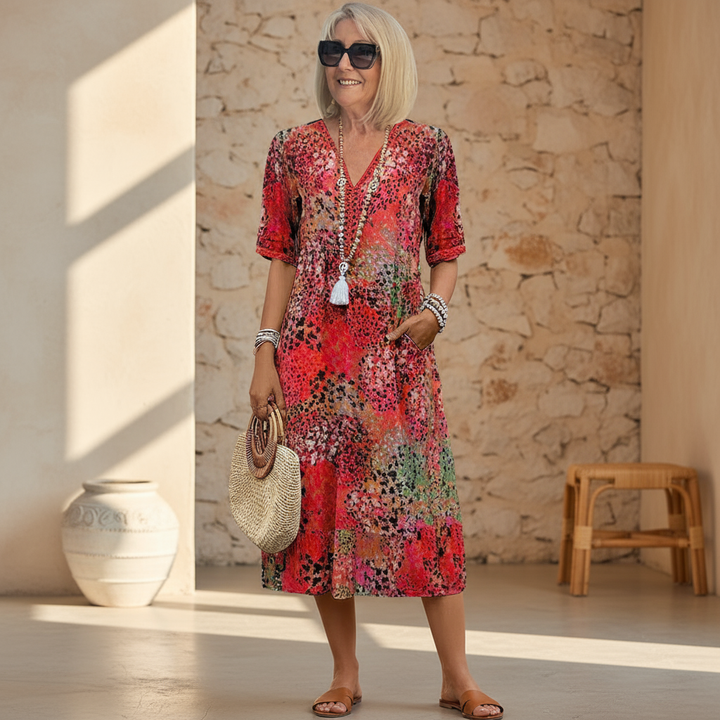 Elara | Elegante abito midi stampato