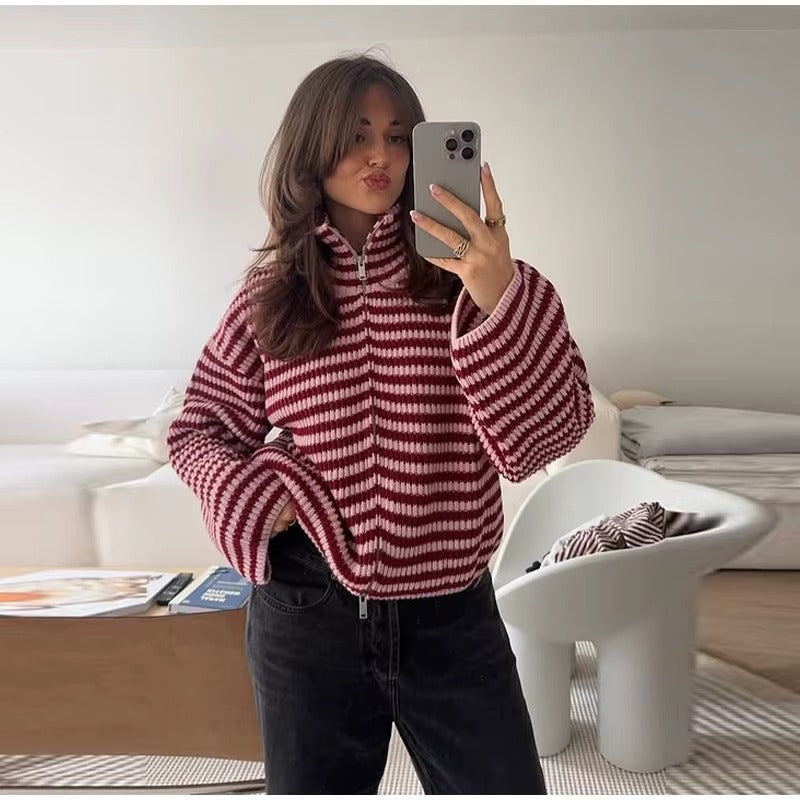 Striped Long Sleeve Polo