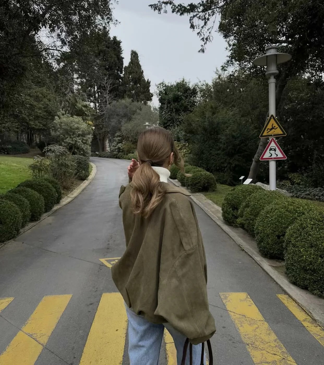 Mila - Giacca oversize in pelle scamosciata