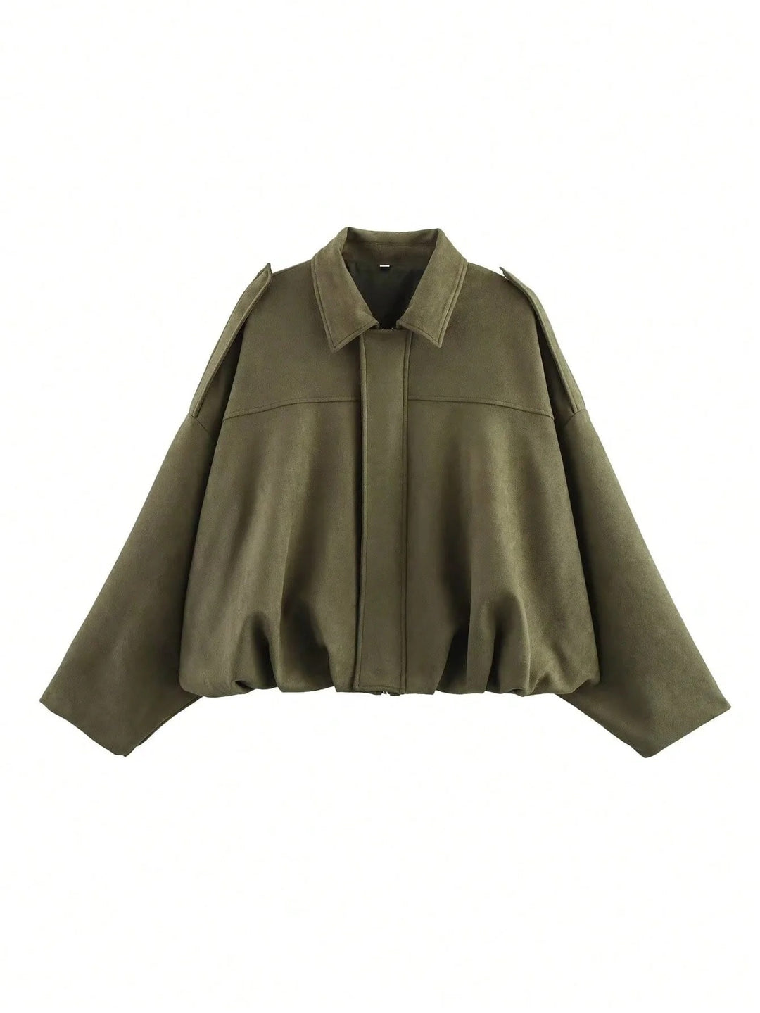 Mila - Giacca oversize in pelle scamosciata