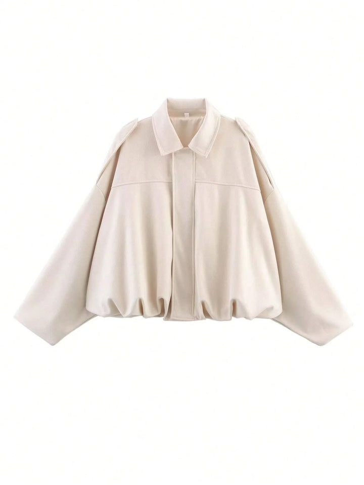 Mila - Giacca oversize in pelle scamosciata