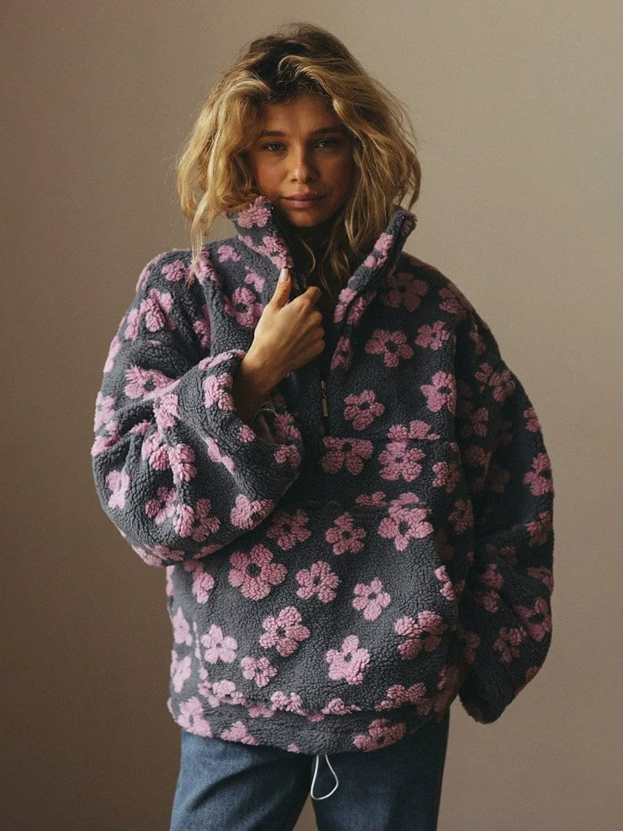 Pullover in pile floreale