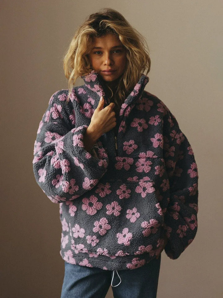 Pullover in pile floreale
