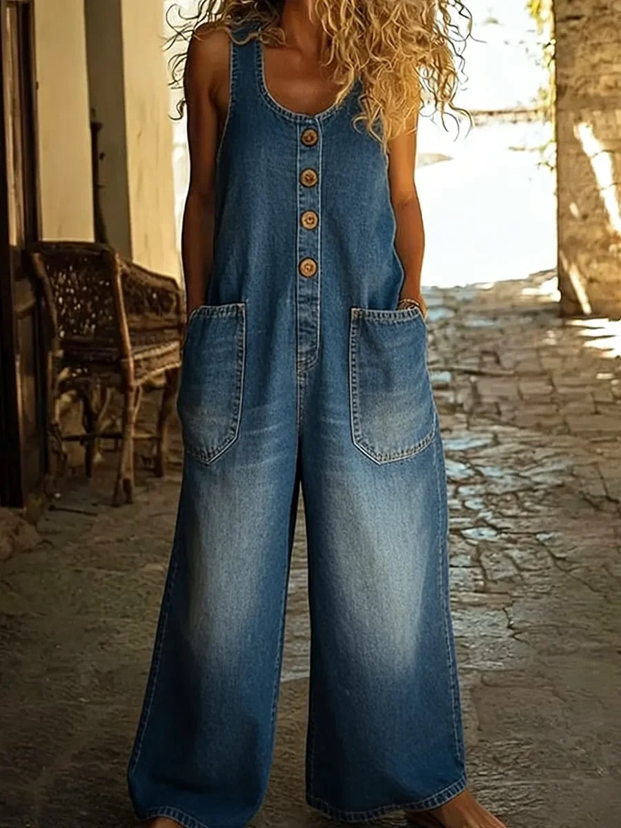 Lenna ¨C Salopette Vintage in Denim di Cotone