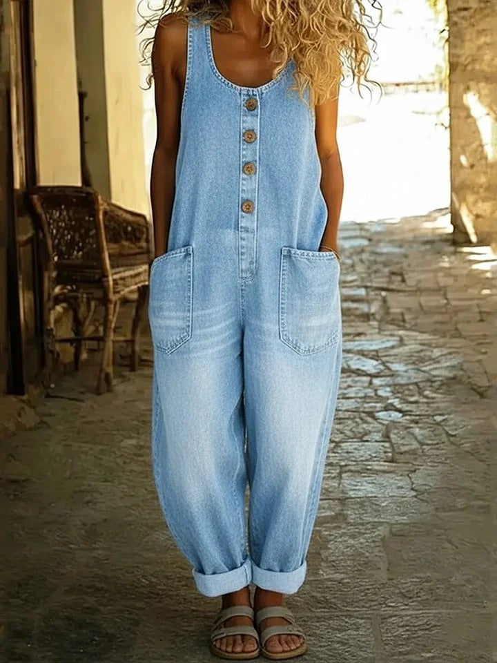 Lenna ¨C Salopette Vintage in Denim di Cotone